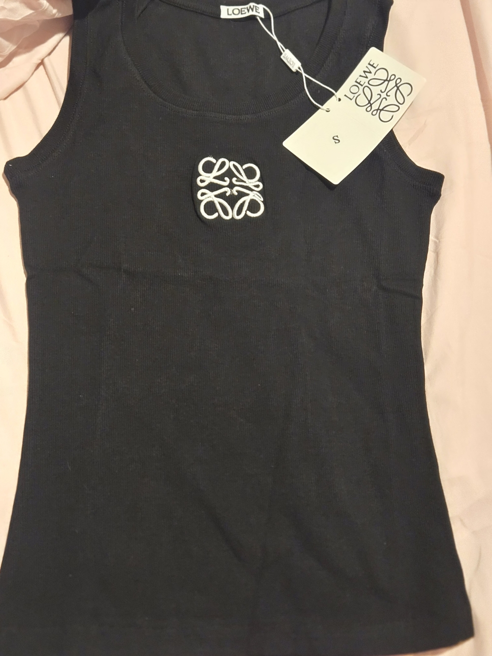Loewe Black Sleeveless Logo Tank Top - Picture 2 of 7